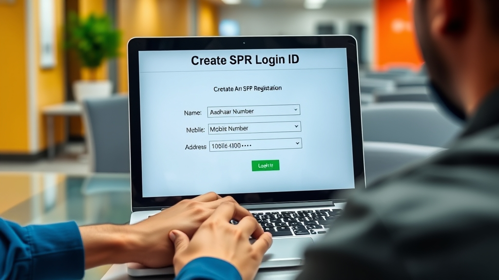 SPR Login ID Kaise Banaye aur Login Kaise Kare – Step-by-Step Guide (2025) 4 Realistic photo of user logging in to SPR Portal with ID and password