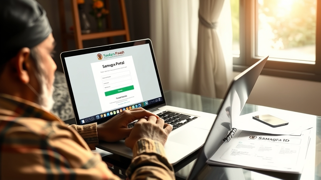 User accessing Samagra SPR Portal at home with Samagra ID