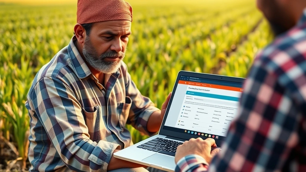 Farmer applying online for Pradhan Mantri Fasal Bima Yojana 2025