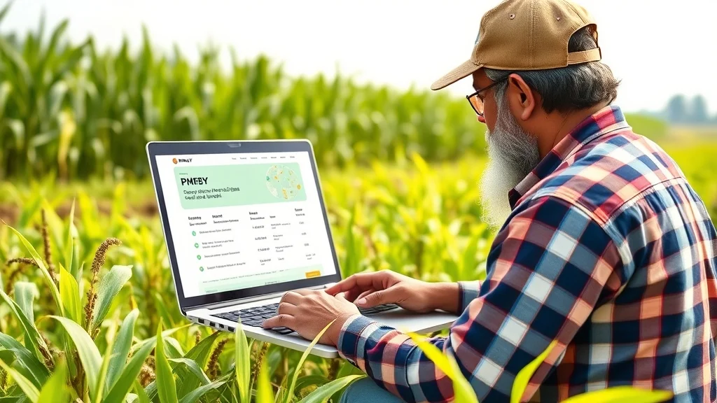 Farmer checking PMFBY application status online