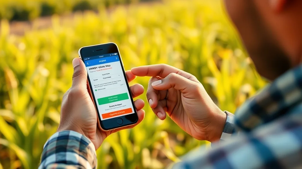 Farmer checking PMFBY claim status online