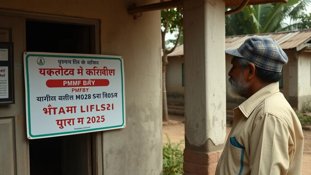 Farmer reading PMFBY registration last date 2025 notice board_jpg