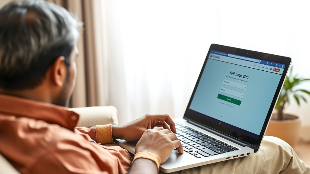 SPR Login ID Kaise Banaye aur Login Kaise Kare – Step-by-Step Guide (2025) 2 Realistic image of Indian citizen logging in to SPR Portal