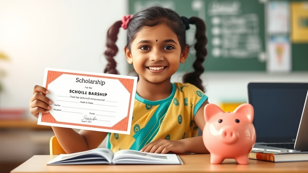 Ladli Lakshmi Yojana 2.0 – Complete Guide: Registration, Benefits, Eligibility & Forms 8 Indian girl child receiving scholarship and financial support under Ladli Lakshmi Yojana 2.0, symbolizing education and empowerment