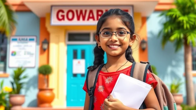 Ladli Lakshmi Yojana 2.0 Helpline & Contact Information 1 Ladli Lakshmi Yojana 2.0 feature image showing a girl with documents outside government office
