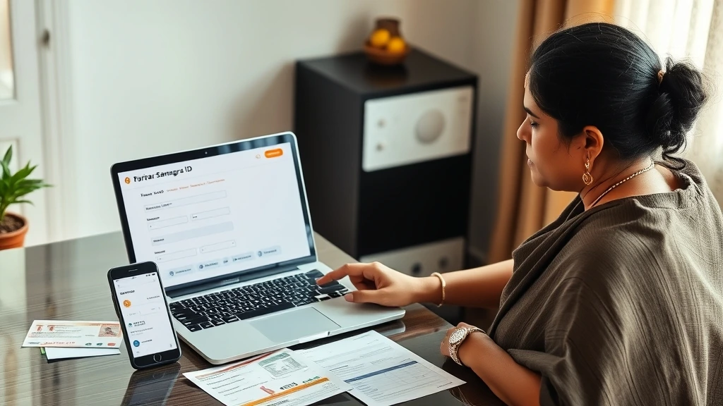 परिवार समग्र आईडी देखे – Complete Online Process (2025) 5 परिवार समग्र आईडी देखे-"Indian woman checking her Parivar Samagra ID step-by-step online at home using laptop and mobile for OTP verification, with Aadhaar, ration card, and Family ID documents on table."